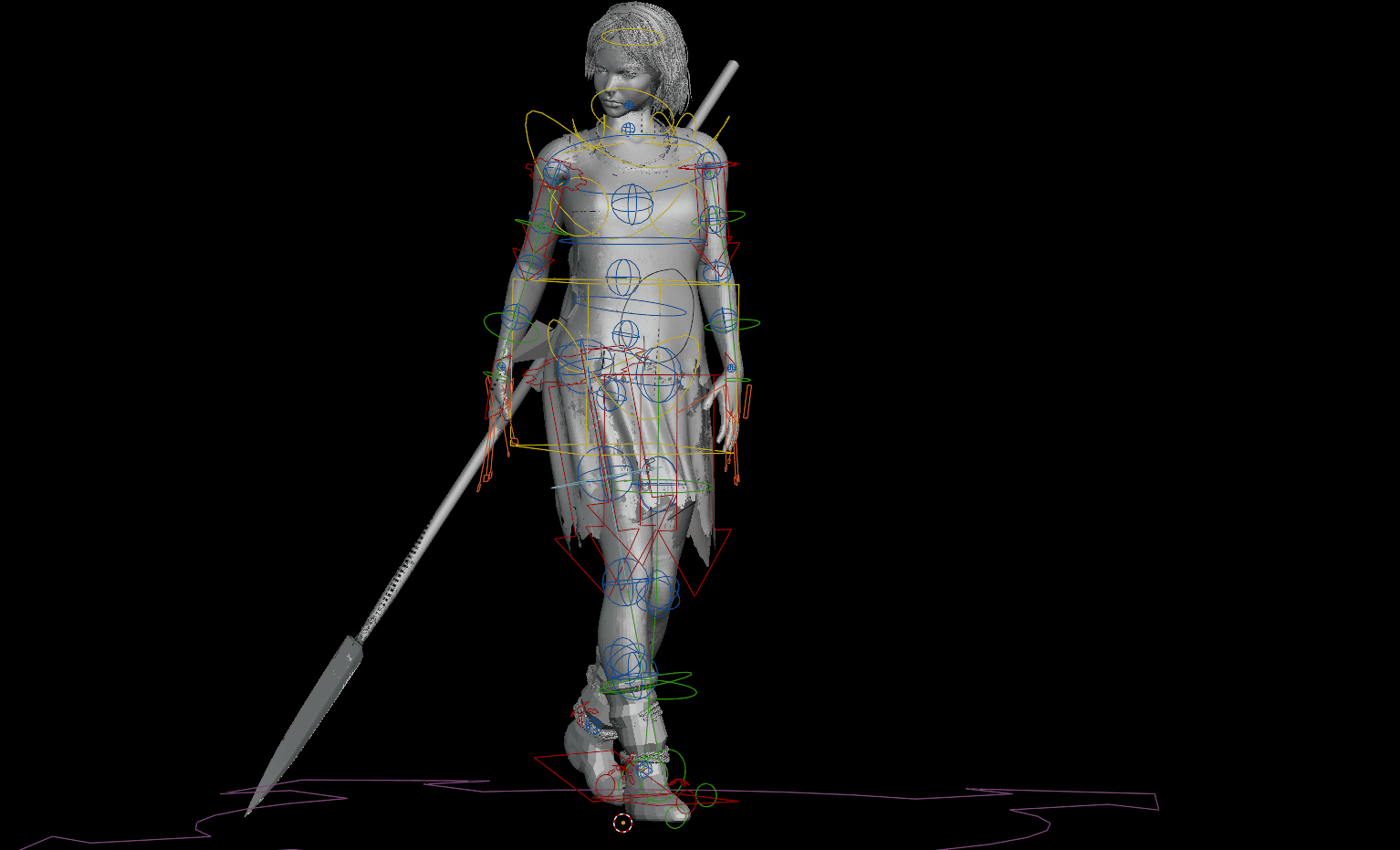 Princess Mononoke 3d model pose