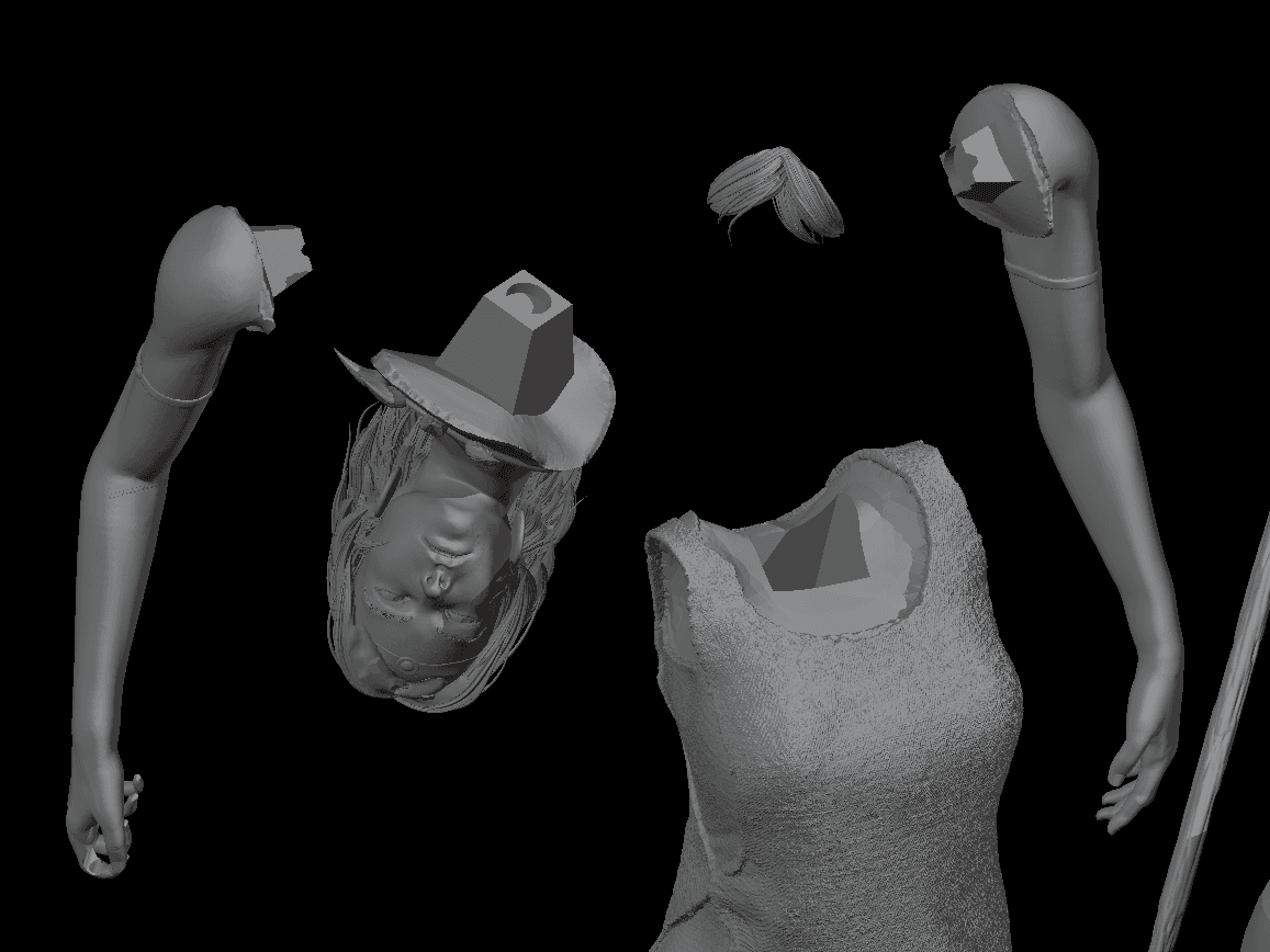 Princess Mononoke 3d model splitted