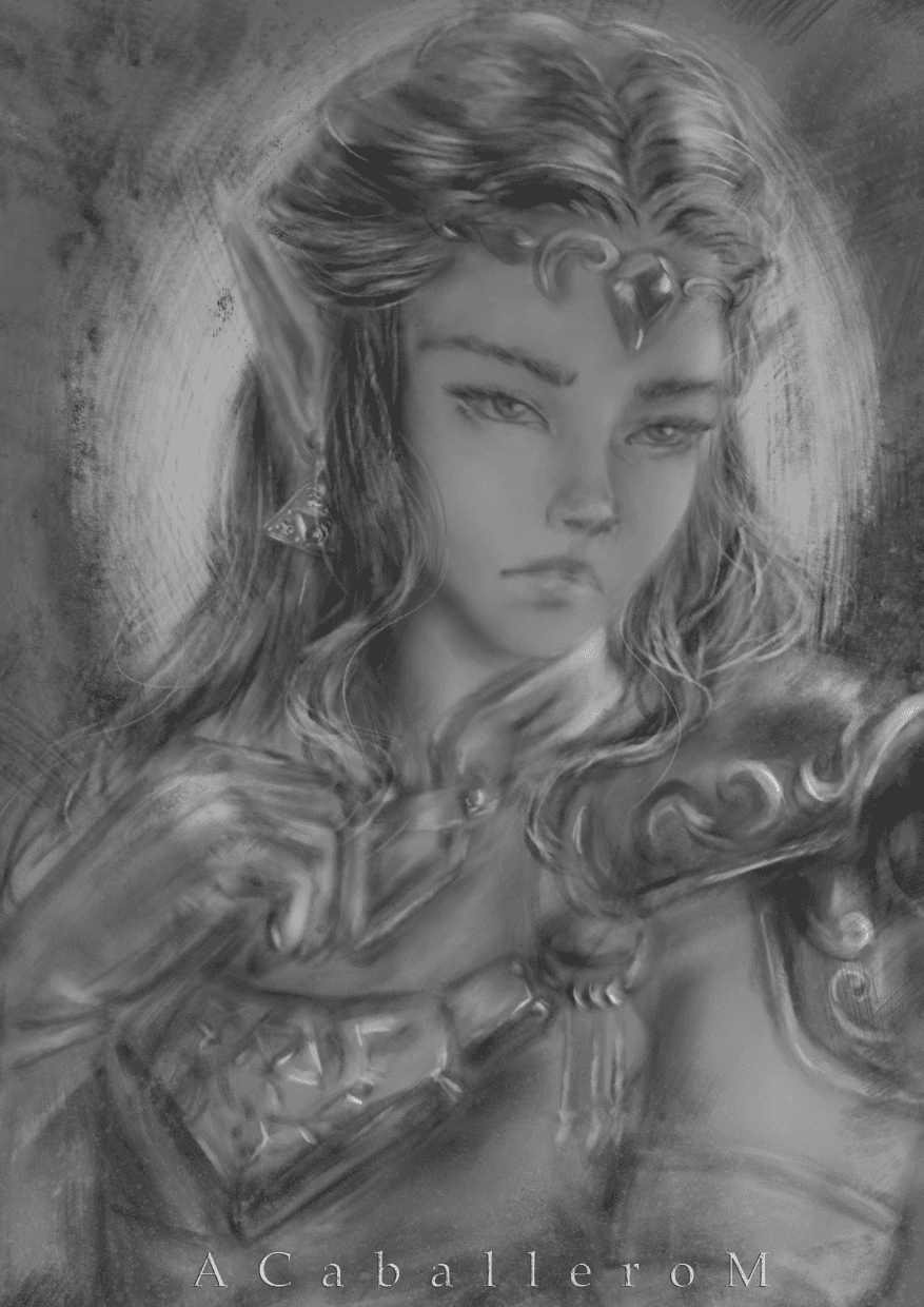 Zelda eyes black and white version
